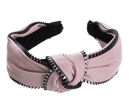 Vintage Quilted Pink Leather Hairband