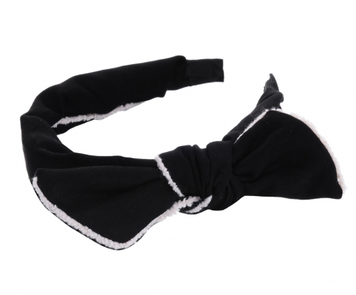 Women Lady Black Bow Knot Headband