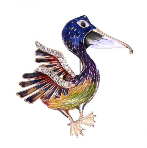 Enamelled Bird Brooch Pet Jewelry