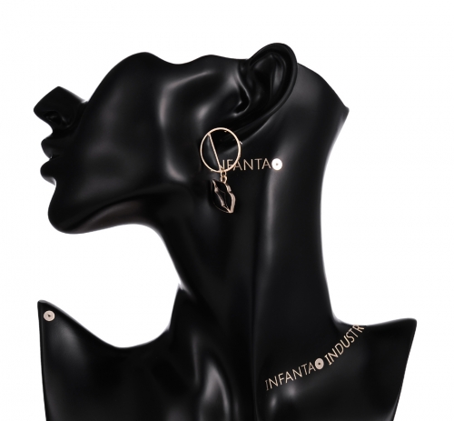 New Trendy Gold Color Dissymmetry Enamel Stud Earring for Women Fashion