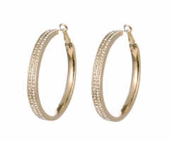 Gold Pave Hoop Earring