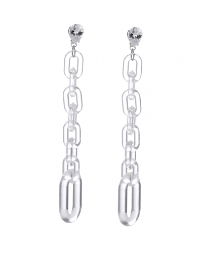 Crystal Link Acrylic Dangle Earrings