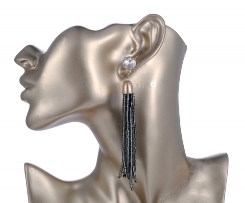 Seed Bead Tassel Earrings