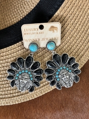 Concho Indian Head Buffalo Nickel Earrings
