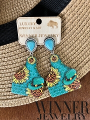Handcrafted Concho Earrings in Navajo