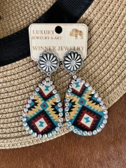 Handcrafted Concho Earrings in Navajo