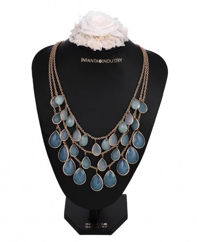 Multi-Row Channel Stone Necklace
