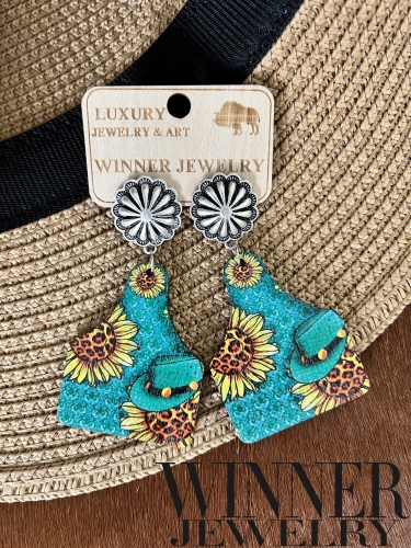 Handcrafted Concho Earrings in Navajo